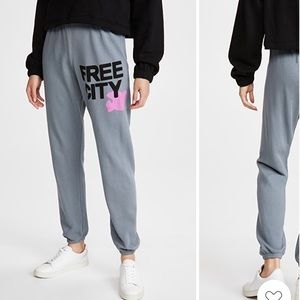 Grey and pink free city sweat pants